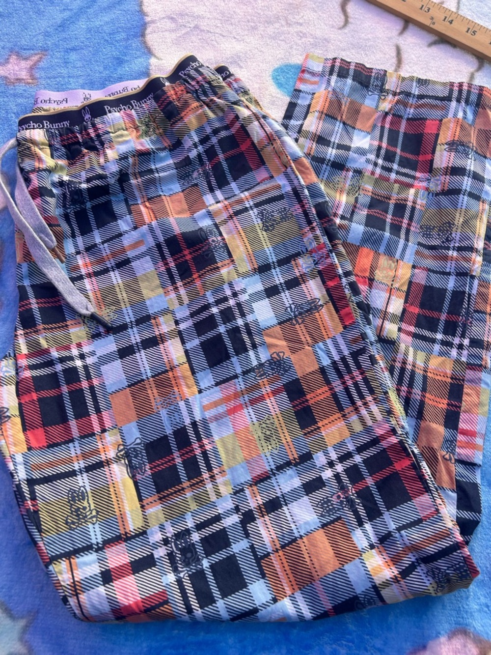 Psycho Bunny Kids Multicolor Plaid Joggers